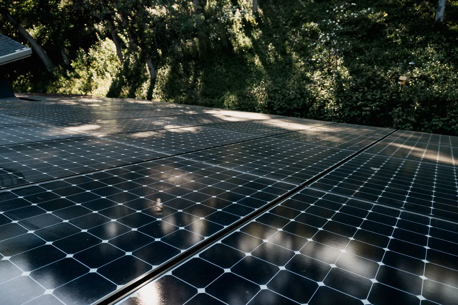 A solar array under changing light
