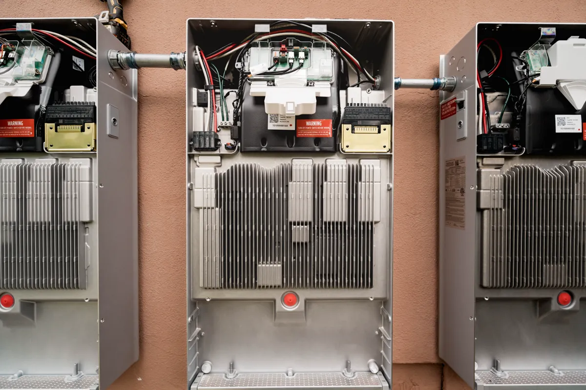 Close view of home inverters and electrical equipment
