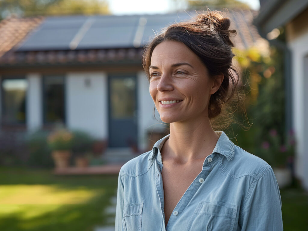 Homeowner with solar panels