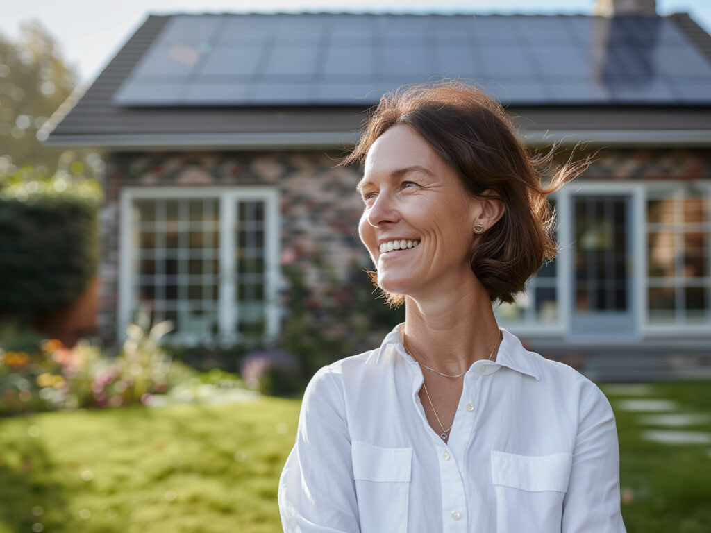 Homeowner with solar panels