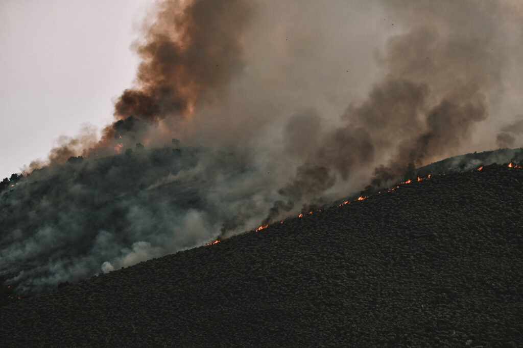 Power outage caused by wild fire in California